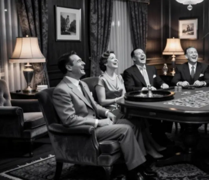 Guests gathered around a hosted table enjoying a private evening with cards and conversation.